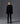 Camisola curta de gola alta e mangas abalonadas - Preto