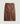 Saia comprida reta em pele - Castanho