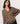 Camisola oversized em caxemira com decote em V - Havana Brown