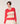 Camisola de lã às riscas com decote em V - Orange Corail