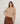 Sweater com gola alta vazada em algodão e lã - Beige Ficelle