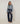 Camisola oversized com capuz e urze - Azul
