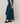 Saia comprida assimétrica em lona estampada - Azul