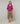 Camisola oversized em lã com decote em V - Fúcsia