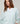Camisola oversized em lã com decote em V - Turquoise Clair