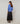Camisola oversized em lã com decote em V - Horizon Blue