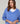 Camisola oversized em lã com decote em V - Horizon Blue