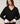 Camisola oversized em lã com decote em V - Preto