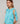 Conjunto duplo de seda com decote redondo - Azul Turquesa