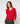Camisola de lã Merino com decote em V - Vermelho