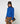 Camisola de gola alta em lã Merino - Azul Azure