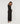 Vestido comprido drapeado - Preto